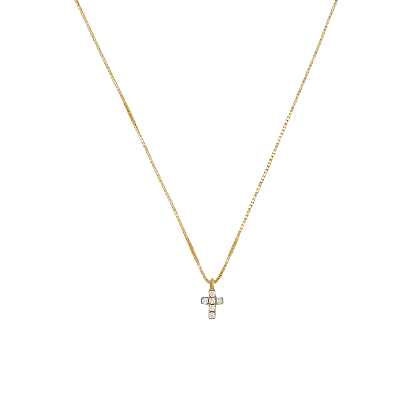 KRUIS DIAMOND KETTING - GOUD