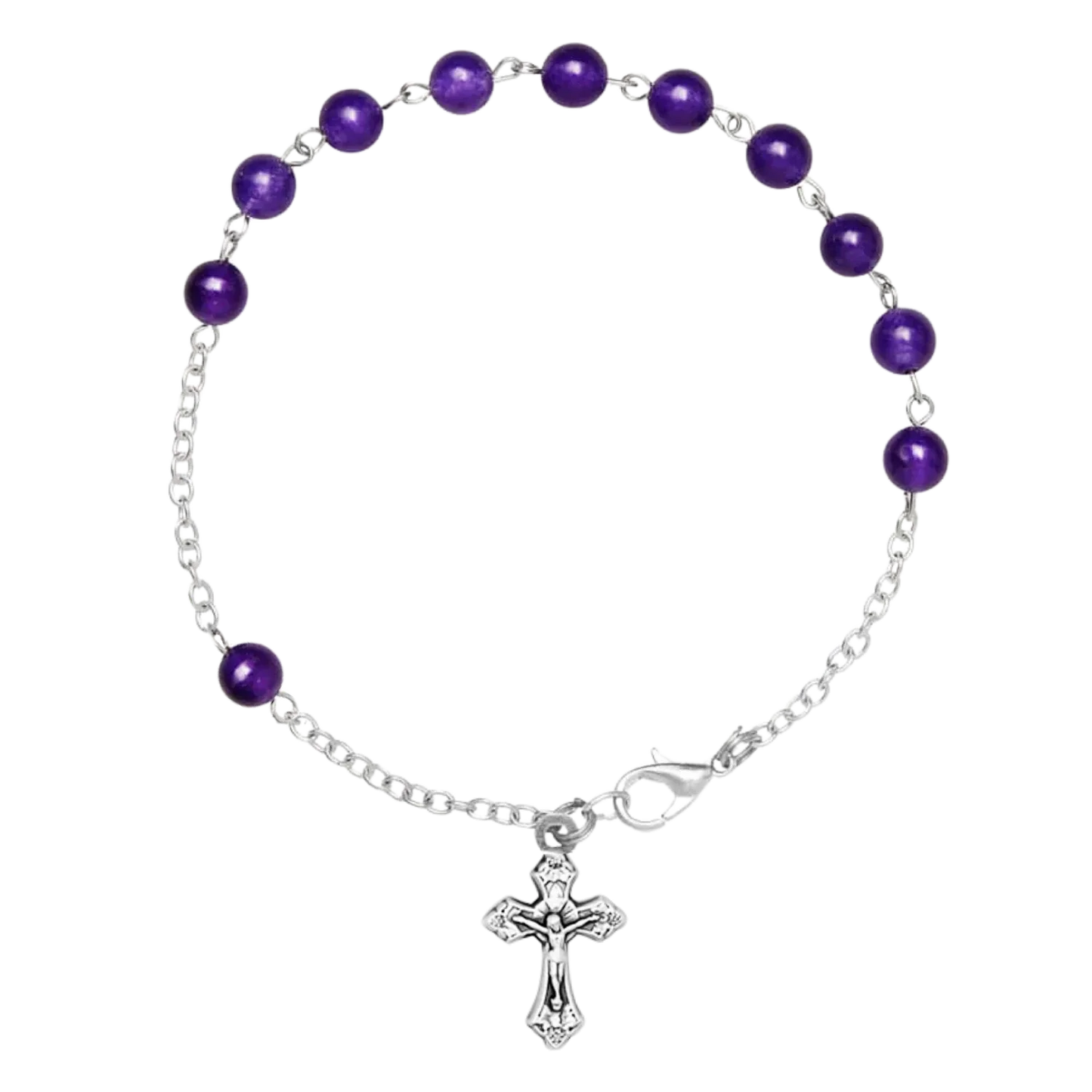 AMETHYST KRALEN ROZENKRANS ARMBAND - METAAL