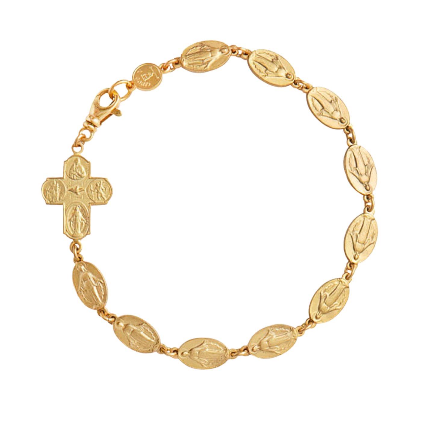 MIRACULOUS AND FOUR WAY CROSS - BRACELET - VERMEIL SILVER