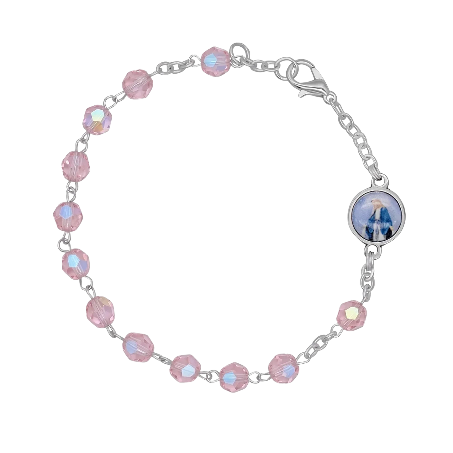 PINK CRYSTAL ROZENKRANS ARMBAND - METAAL