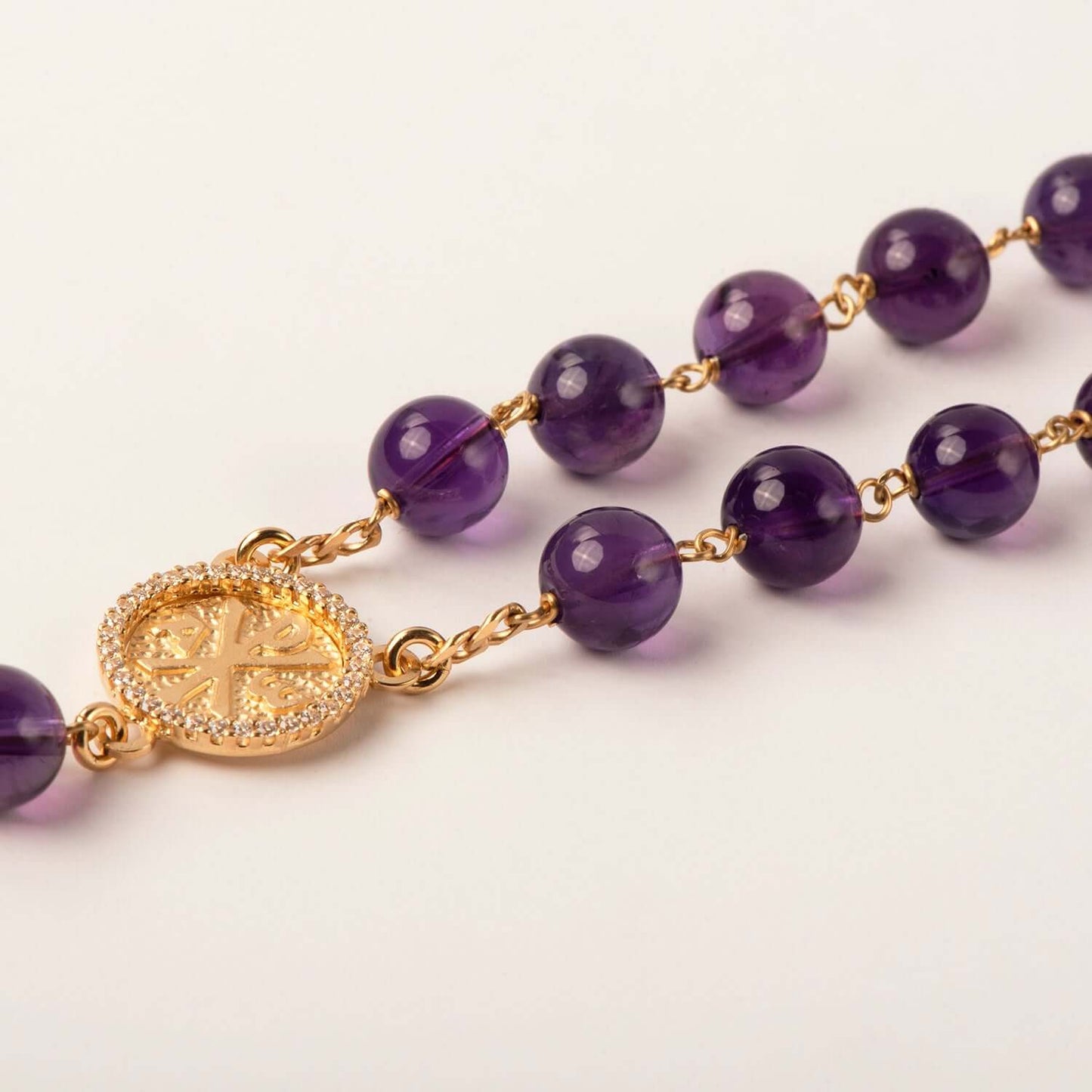 AMETHYST KRALEN - ROZENKRANS - VERMEIL ZILVER