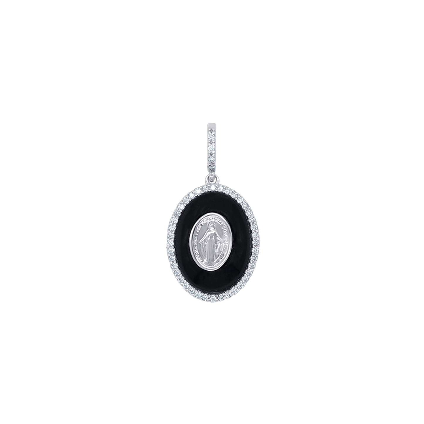 MIRACULOUS MEDAL PENDANT - SILVER AND ZIRCONIA