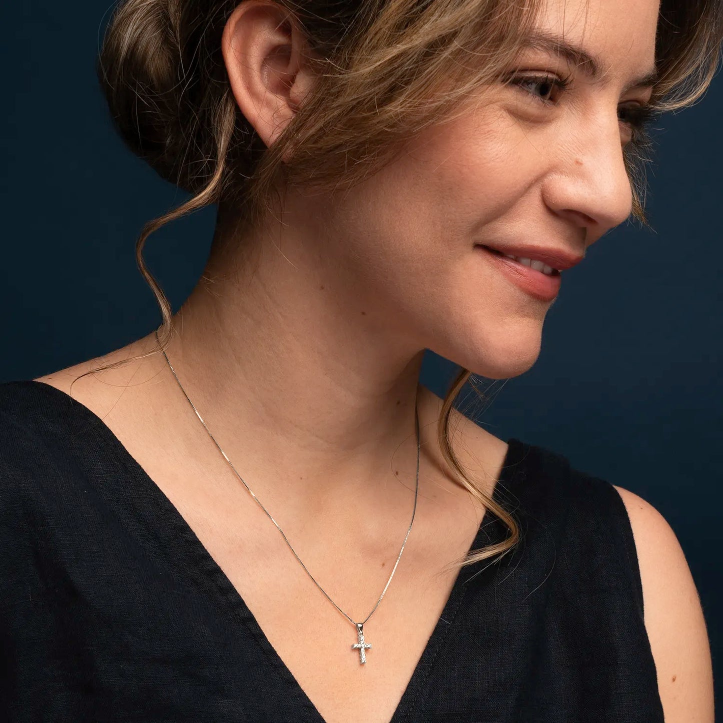 KRUIS KETTING - DIAMANTEN EN GOUD