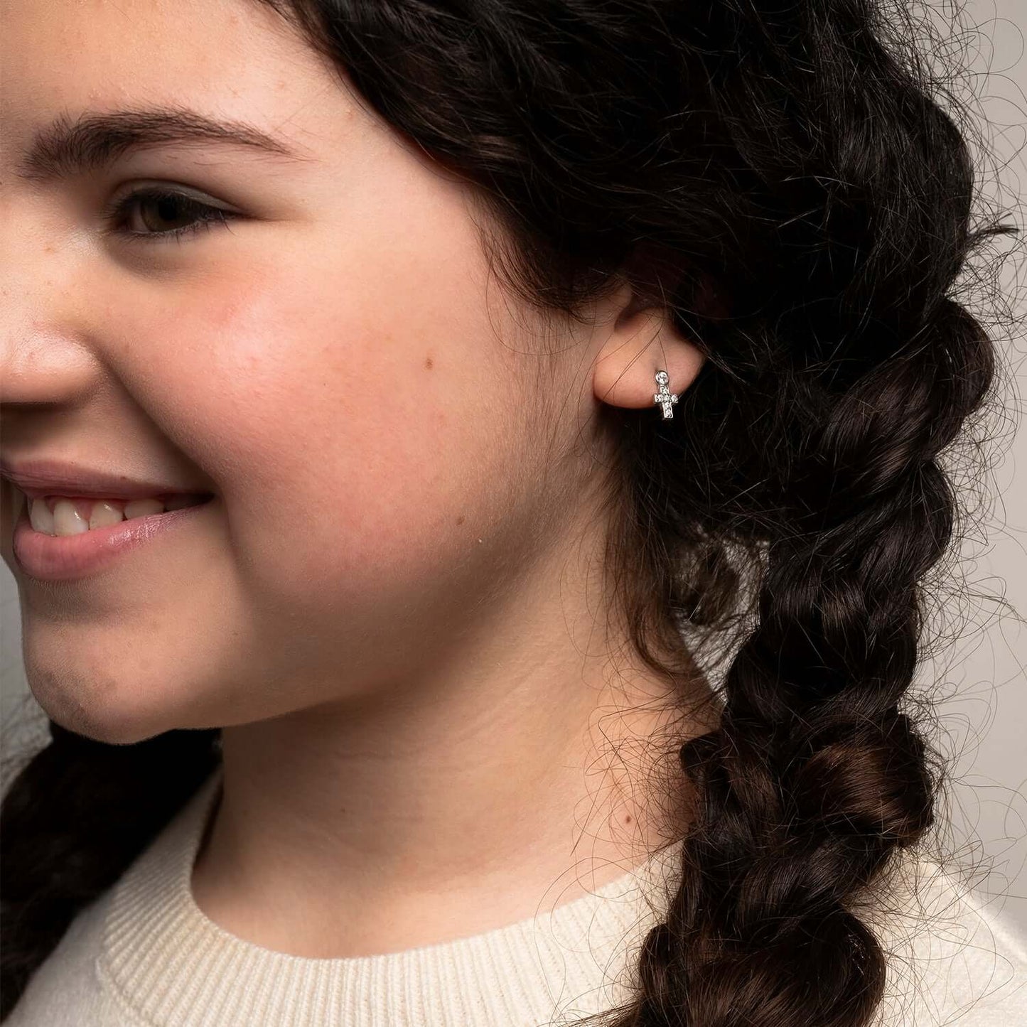 KRUIS EARRINGS - ZILVER EN ZIRKONIA
