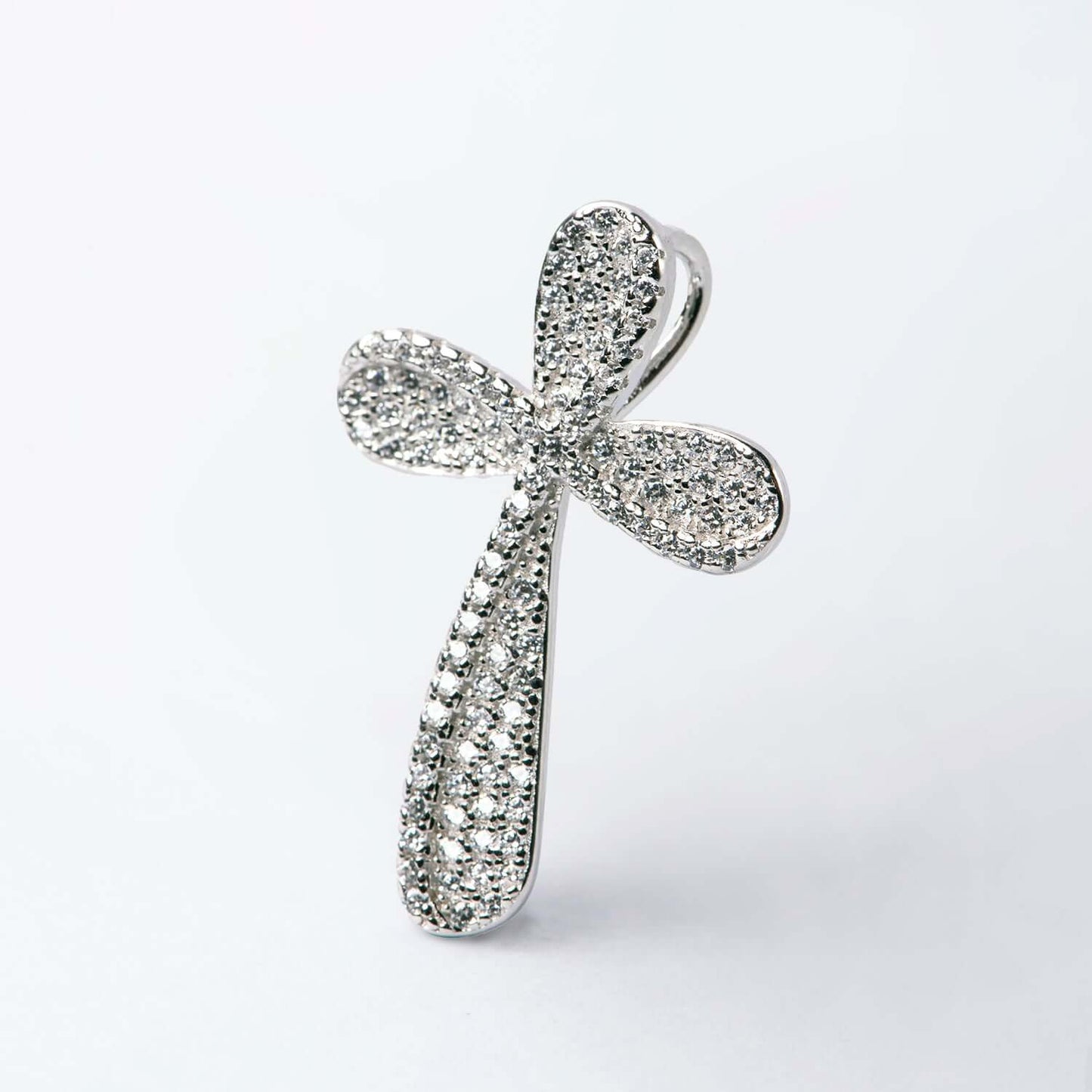 CROSS PENDANT - SILVER AND ZIRCONIA