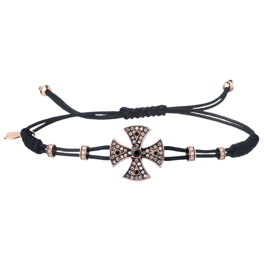 CELTIC KRUIS - CHRISTIAN ARMBAND - GEELGOUD EN DIAMANTEN