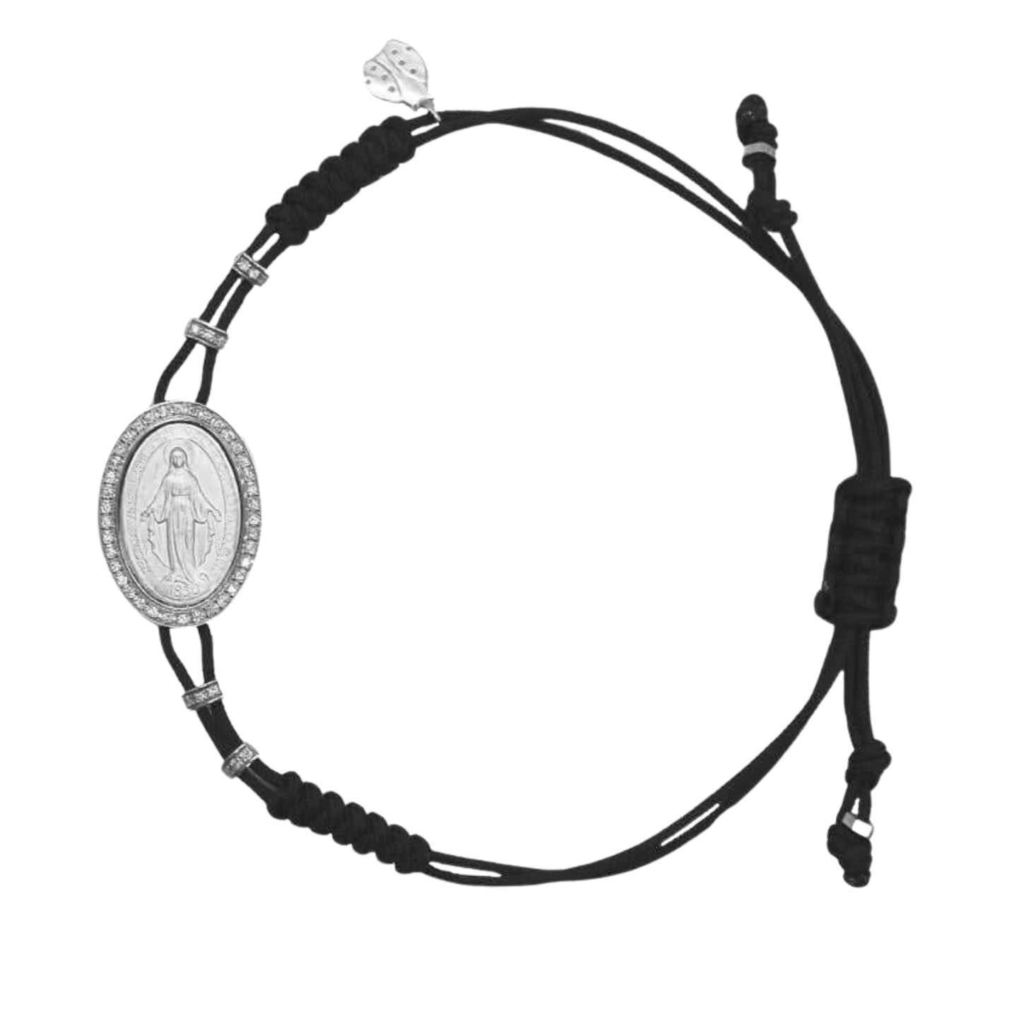 MIRACULOUS MEDAILLE ARMBAND - WITGOUD EN DIAMANTEN