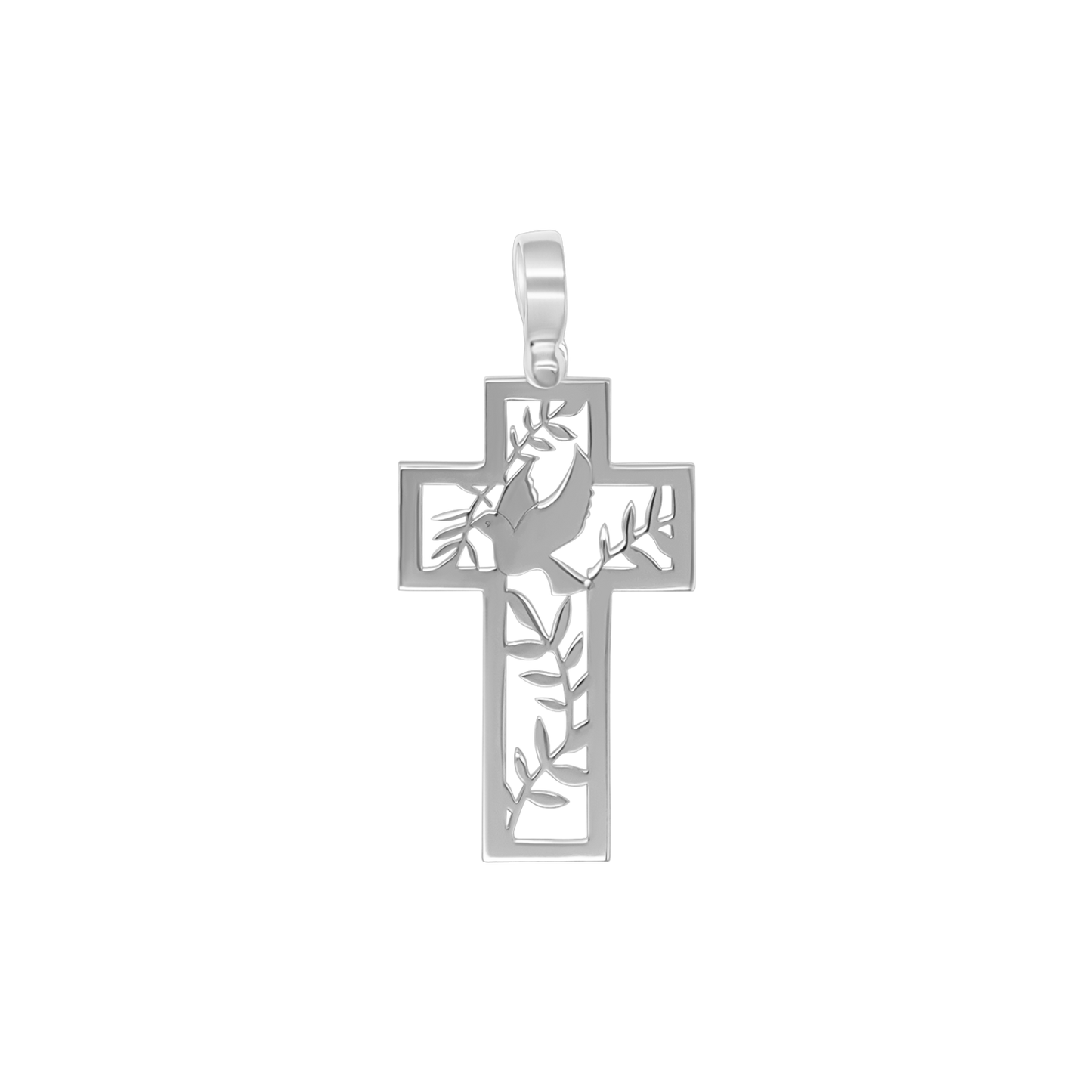 DOVE OF PEACE - KRUIS HANGER - ZILVER