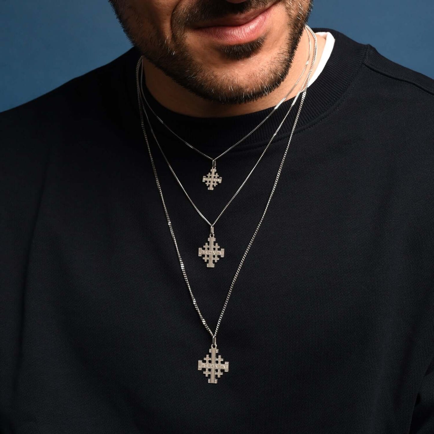 JERUSALEM KRUIS HANGER - ZILVER
