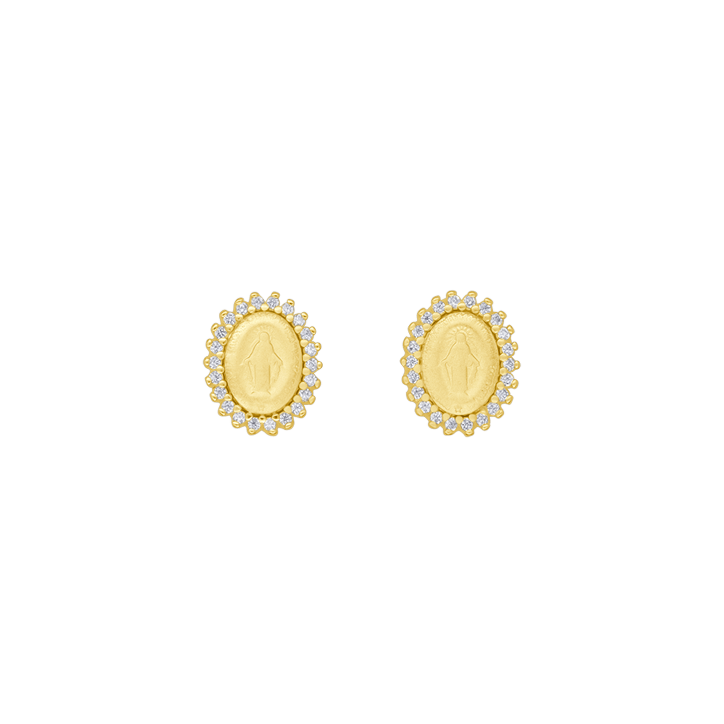 MIRACULOUS MEDAL - EARRINGS - GOLDEN SILVER