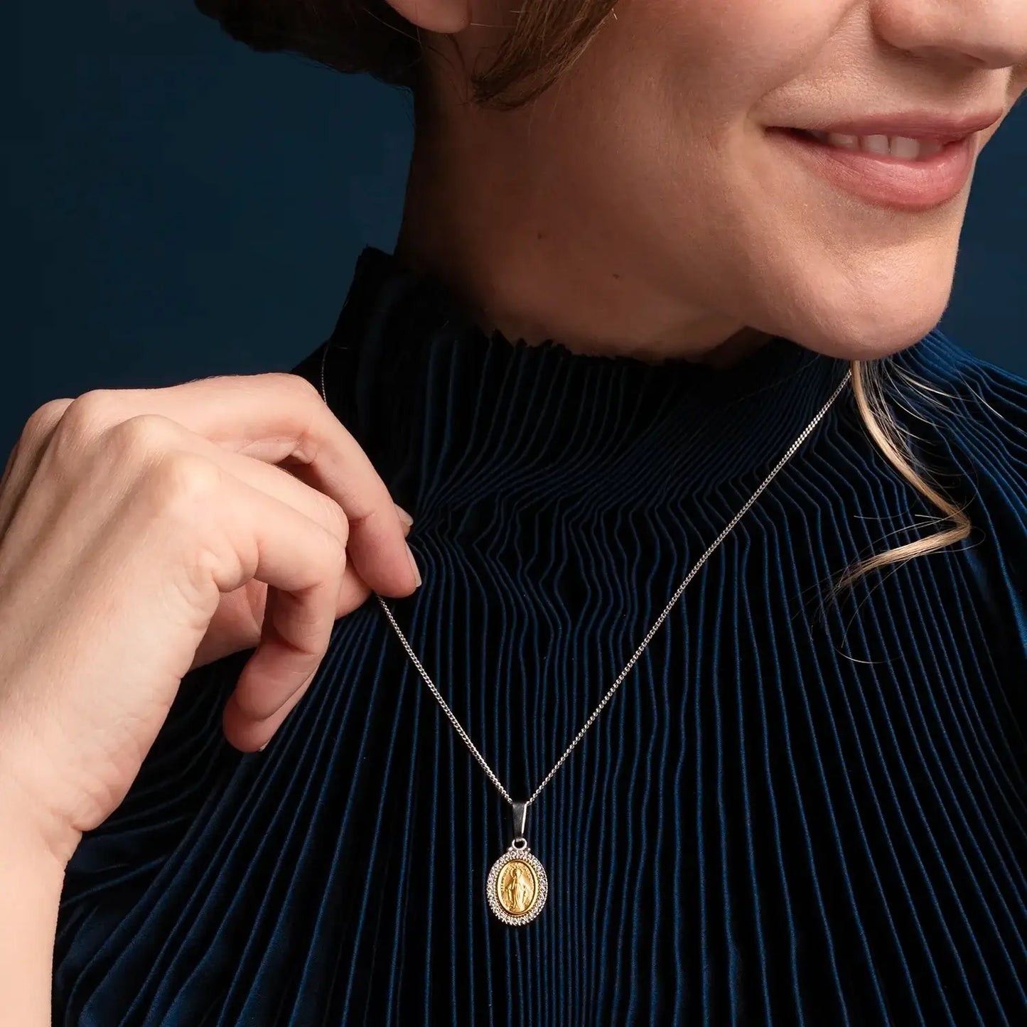 MIRACULOUS MEDAILLE - ZIRKONIA MEDAILLE - BICOLOR GOUD