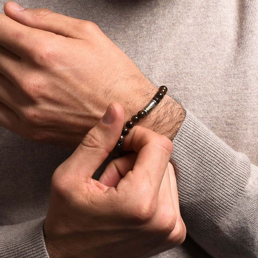 OUR LADY OF GRACE ARMBAND - BRONZITE EN ZILVER