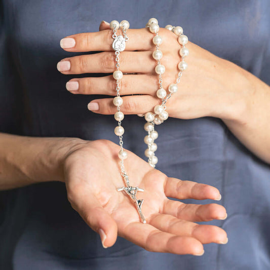 PEARL ROSARY - METAL