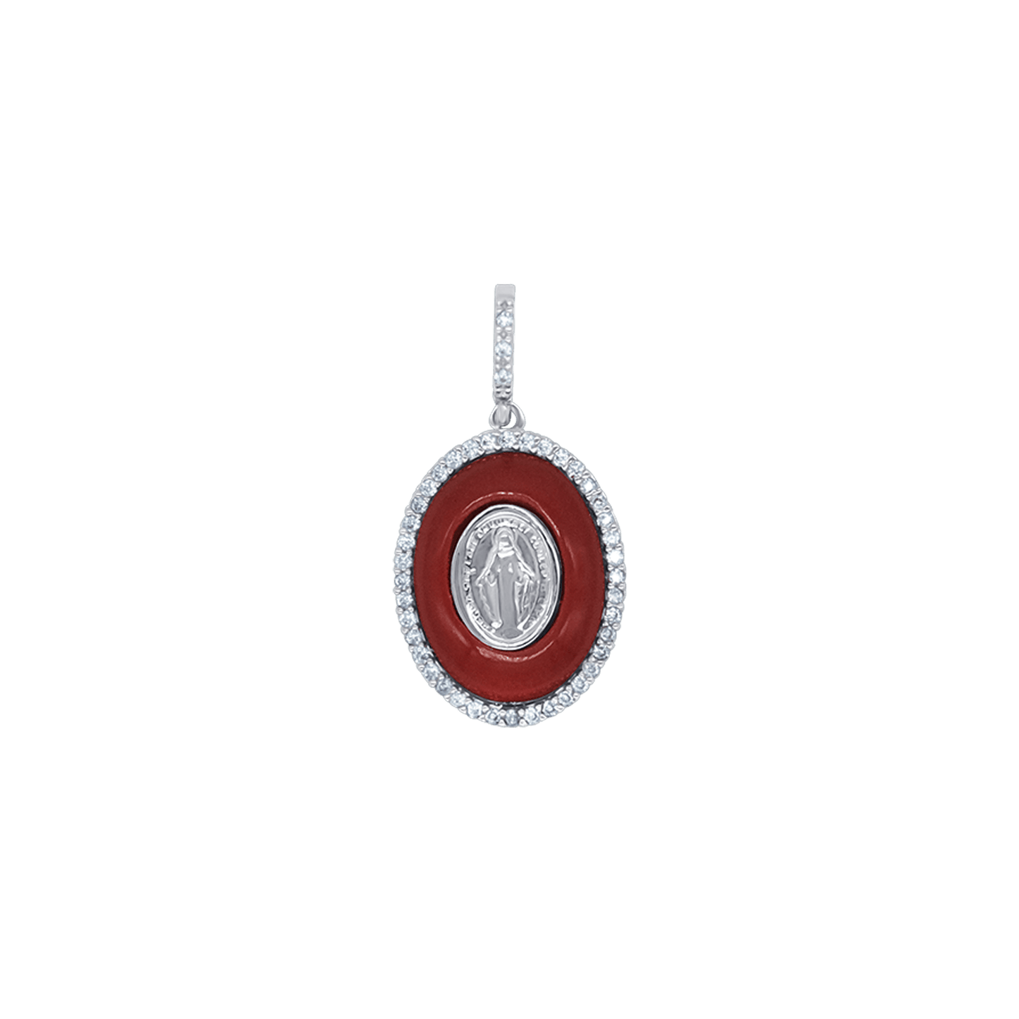 MIRACULOUS MEDAL PENDANT - SILVER AND ZIRCONIA