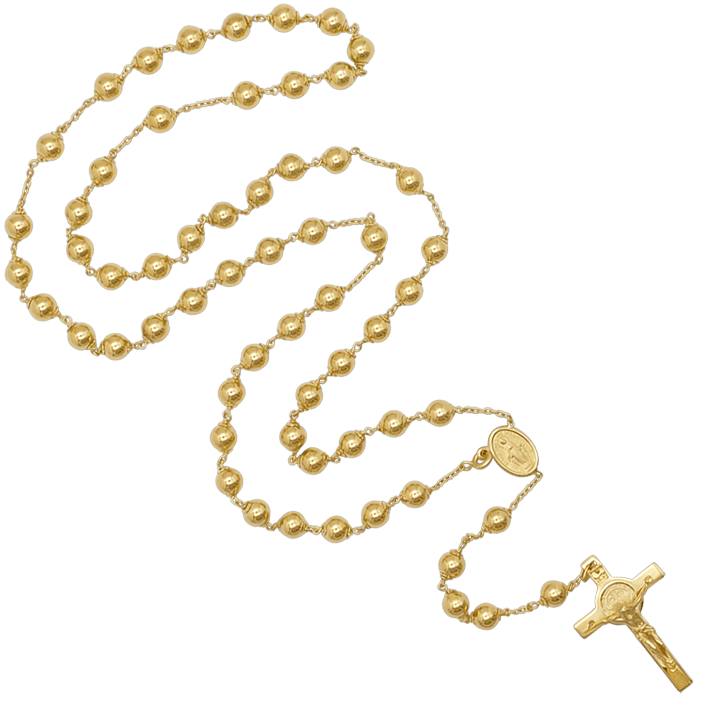 ST BENEDICT CROSS - ROSARY - GOLD