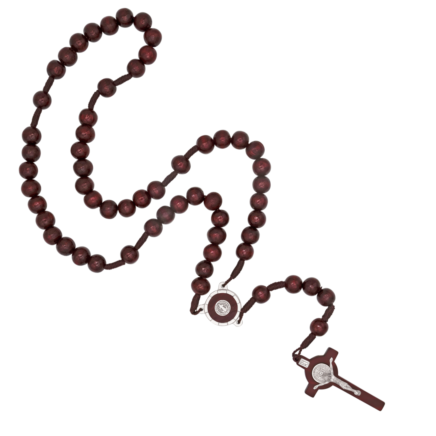 ST BENEDICT - LARGE ROSARY BEADS - RED