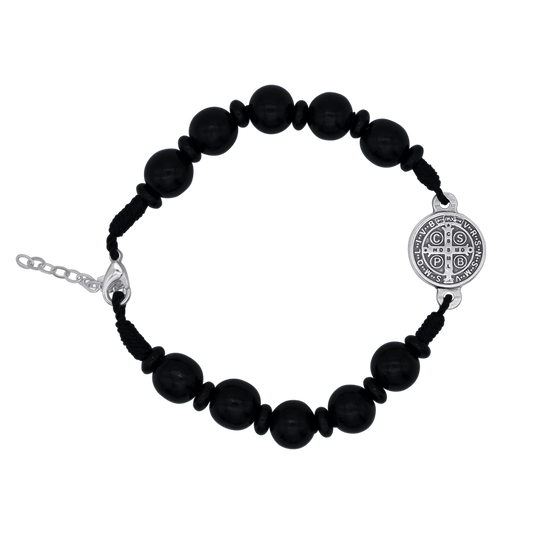 ST BENEDICT - LARGE ROZENKRANS ARMBAND - BLACK
