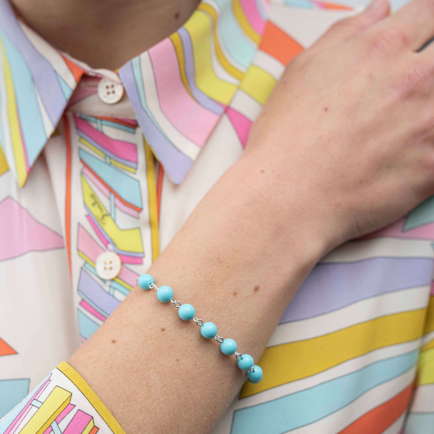 ROSARY BRACELET TURQUOISE - SILVER