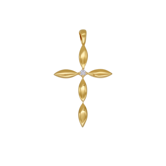 KRUIS HANGER - GOUD EN DIAMOND