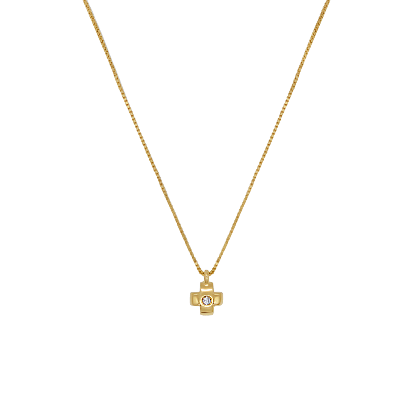 KRUIS KETTING - DIAMOND EN GOUD