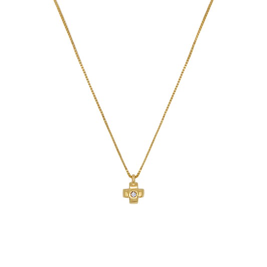 KRUIS KETTING - DIAMOND EN GOUD