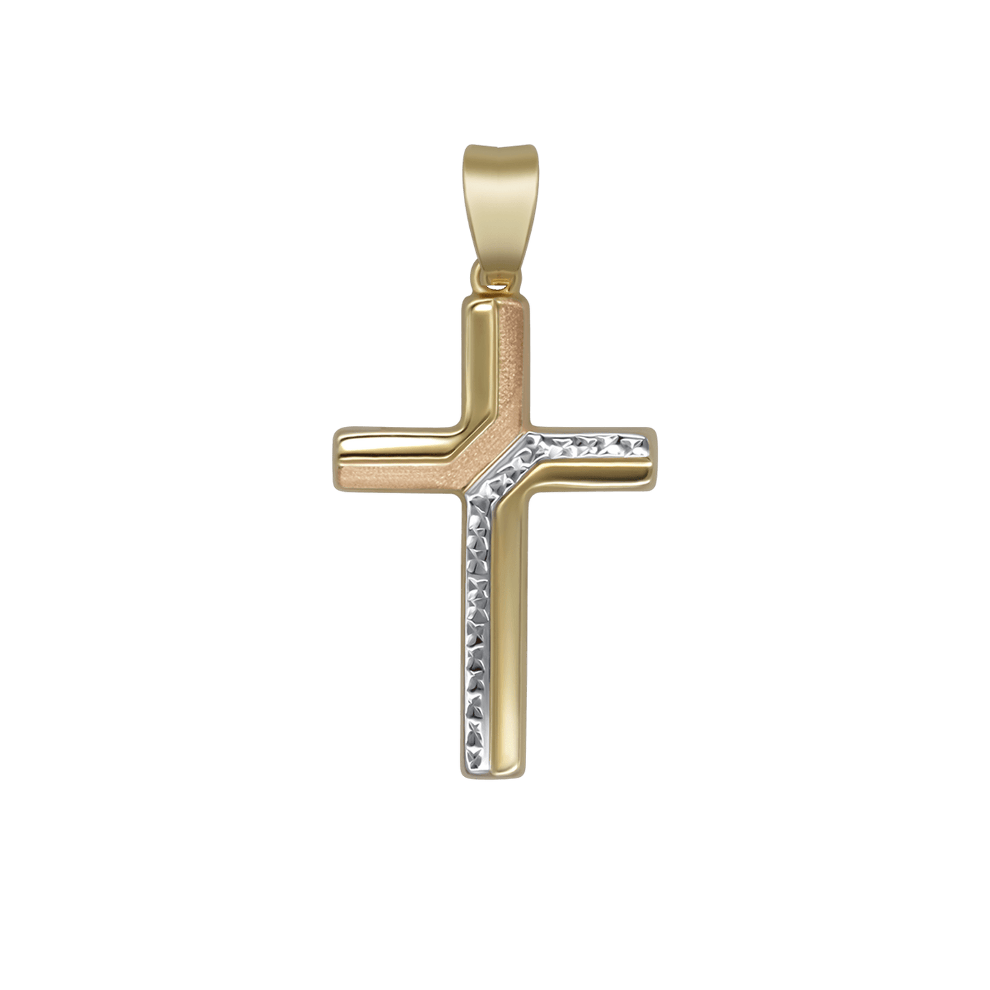KRUIS HANGER - BICOLOR GOUD
