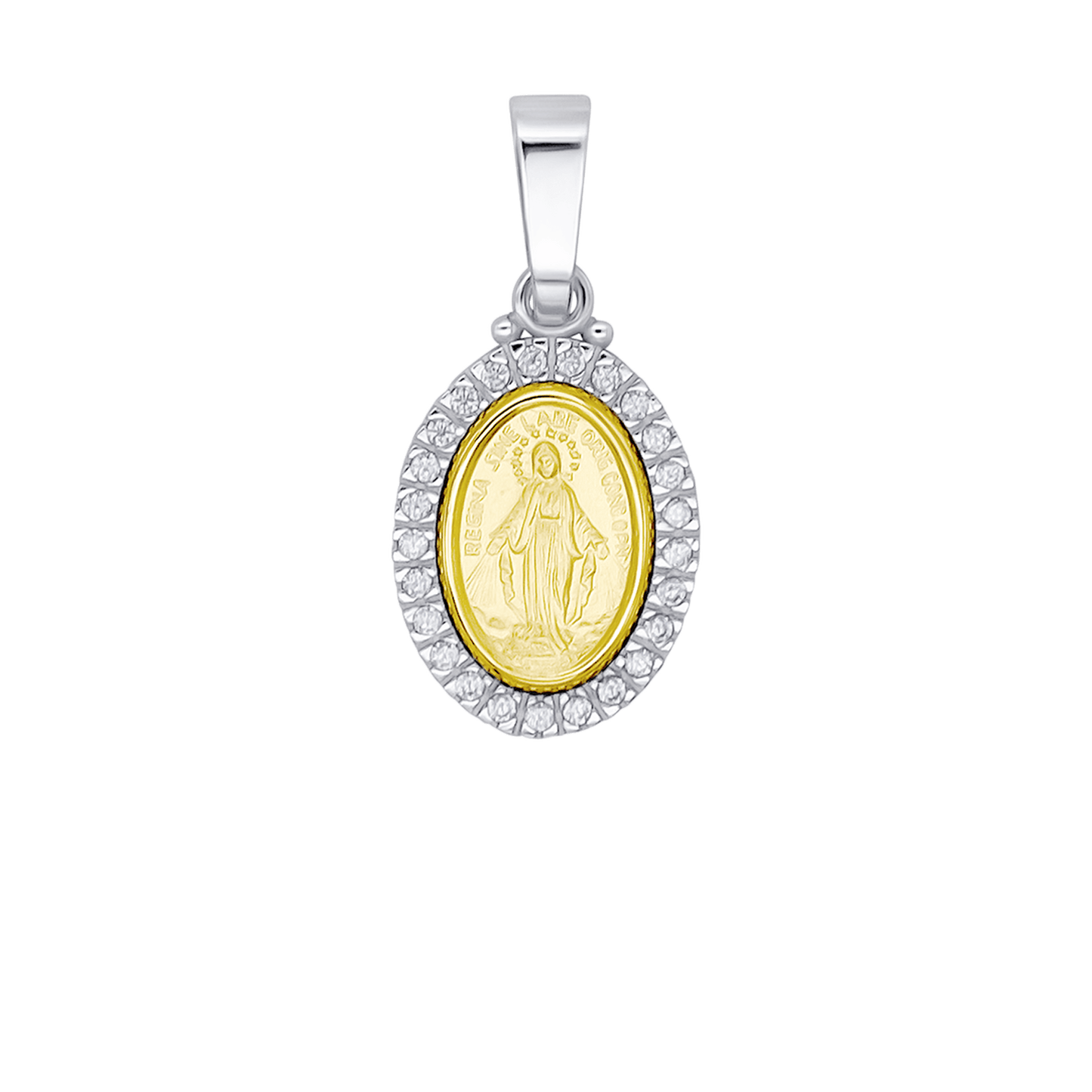 MIRACULOUS MEDAILLE - ZIRKONIA MEDAILLE - BICOLOR GOUD