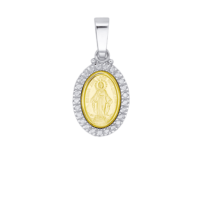 MIRACULOUS MEDAILLE - ZIRKONIA MEDAILLE - BICOLOR GOUD