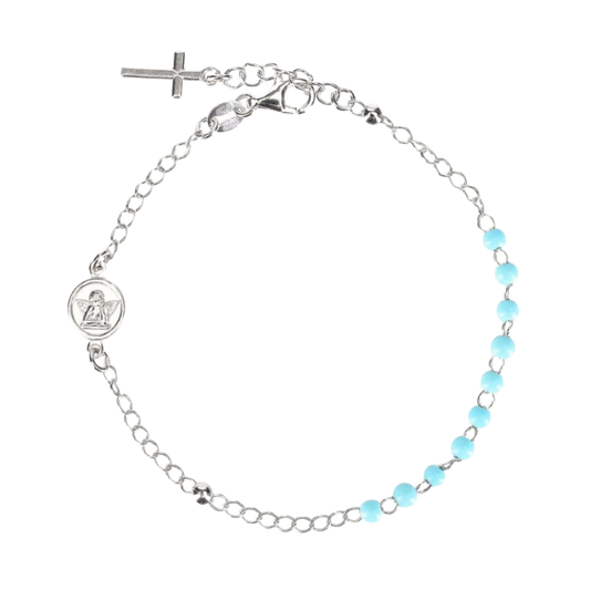 BABY ROZENKRANS ARMBAND - ZILVER - BLUE