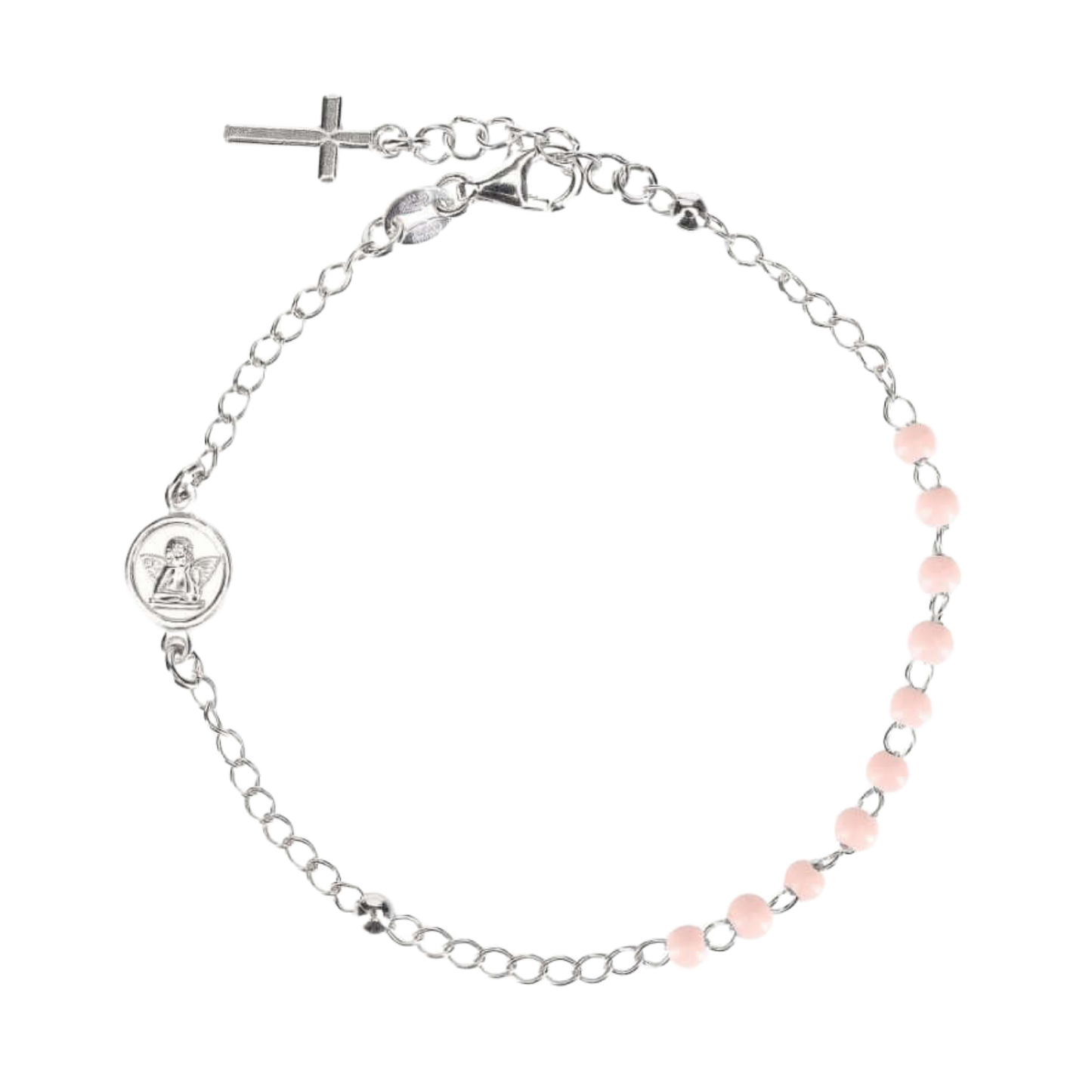 BABY ROZENKRANS ARMBAND - ZILVER - PINK