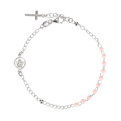 BABY ROZENKRANS ARMBAND - ZILVER - PINK