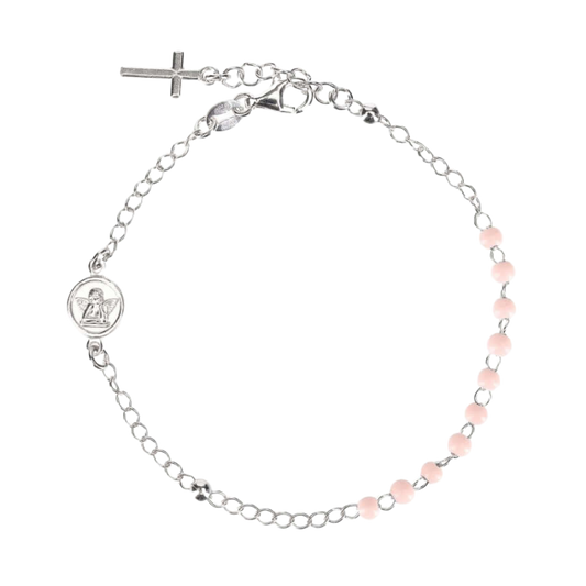 BABY ROZENKRANS ARMBAND - ZILVER - PINK