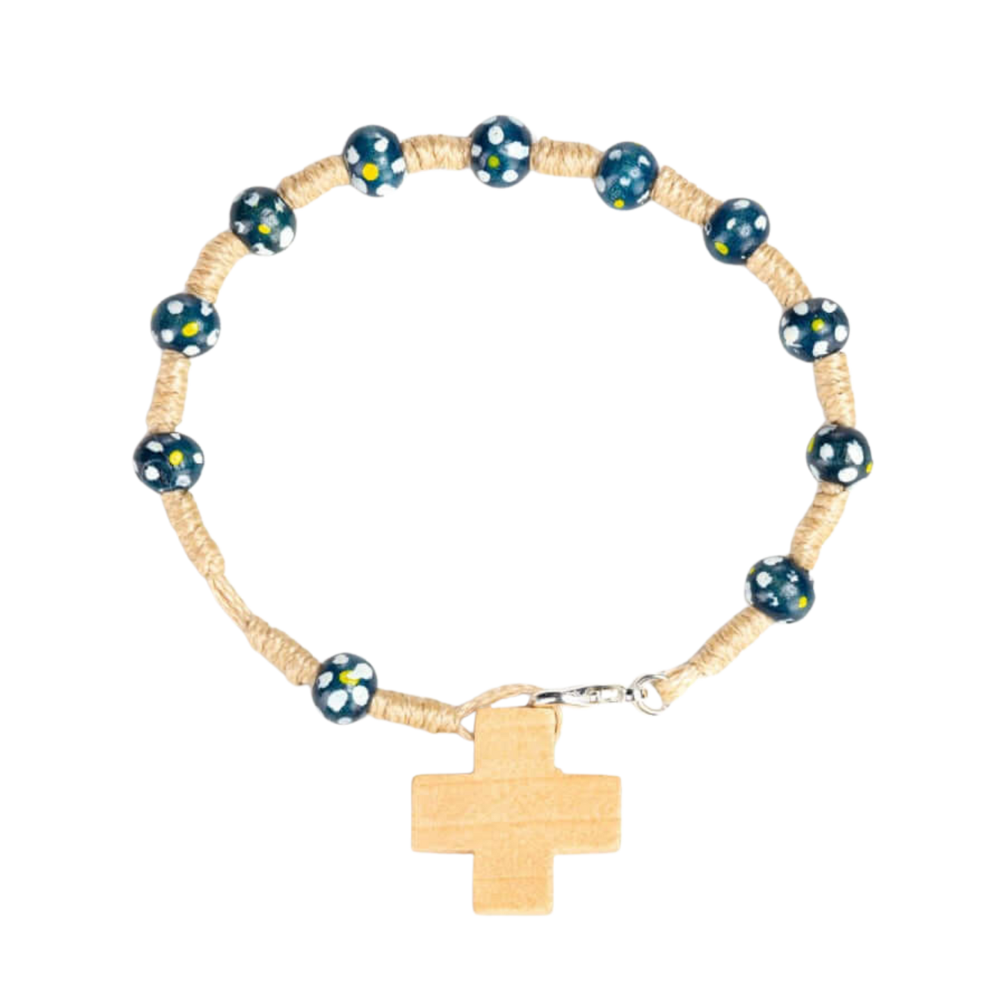 CHILDREN'S ROSARY BRACELET - WOOD - BLUE