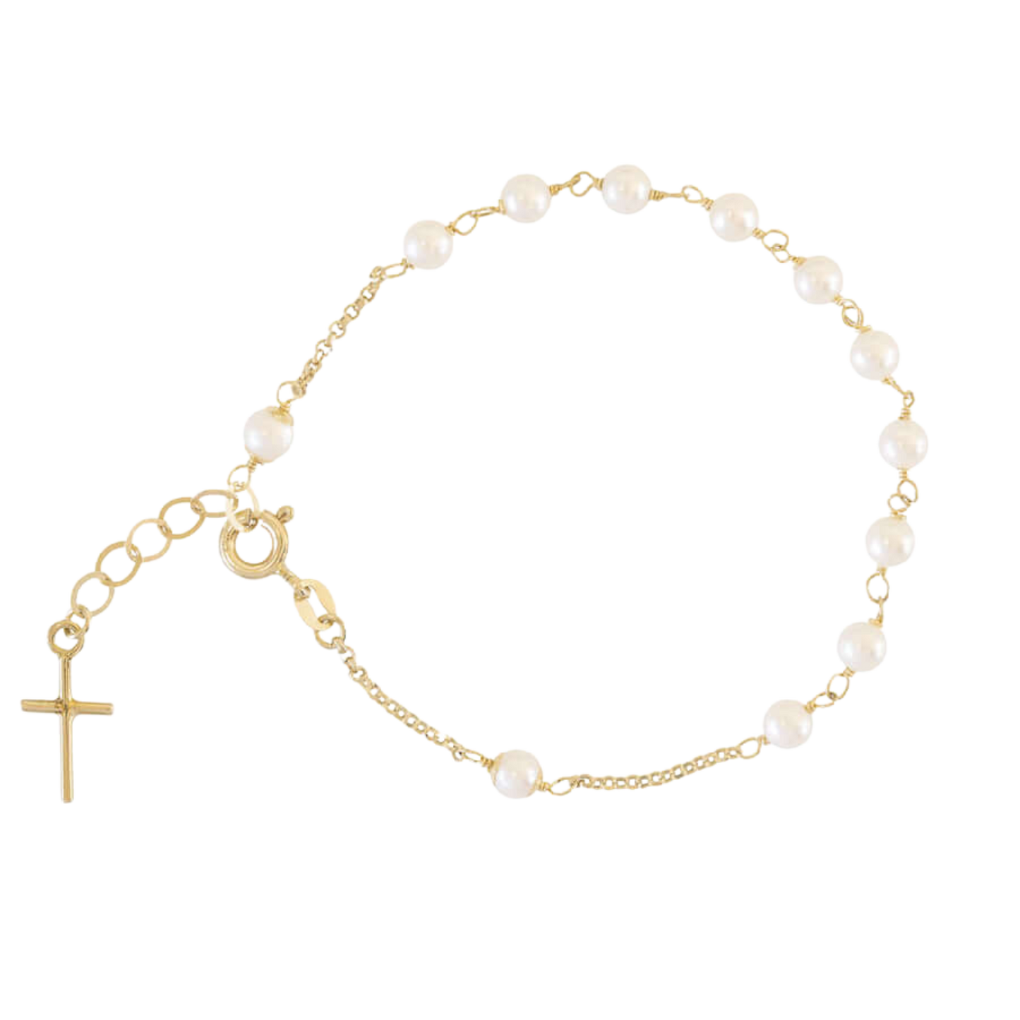 PEARL ROSARY BRACELET - GOLD