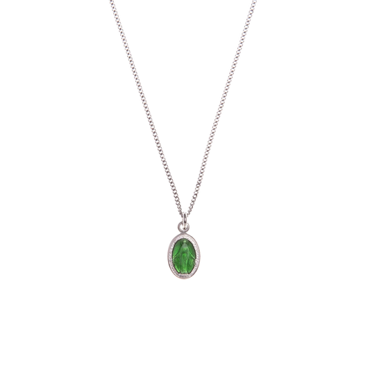 GREEN SAINT MARY CHARM KETTING - ZILVER