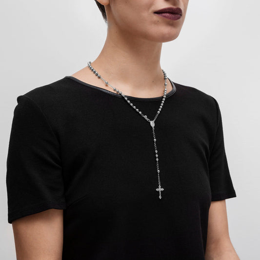 ROSARY NECKLACE  - SILVER