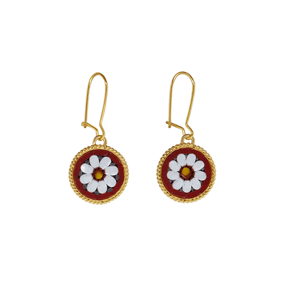 EARRINGS - MICROMOSAIC JEWELRY - GOLDEN  METAL