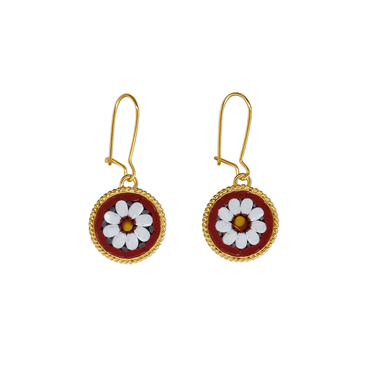 EARRINGS - MICROMOSAIC JEWELRY - GOUDEN  METAAL