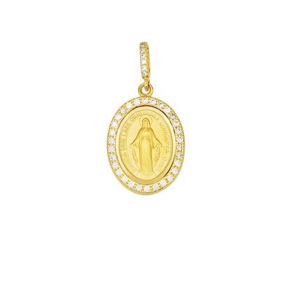 MIRACULOUS MEDAL - ZIRCONIA AND GOLD