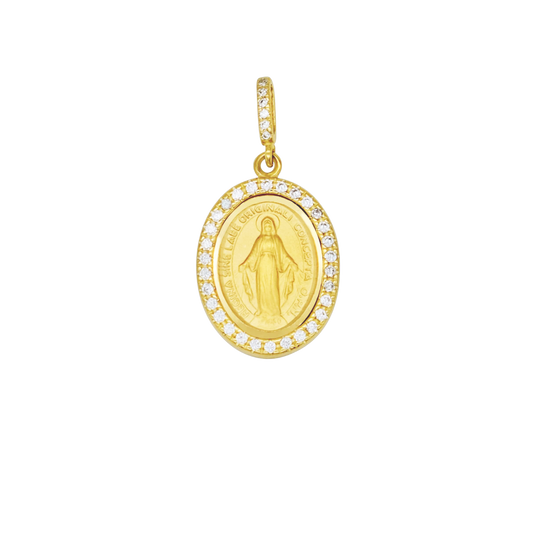 MIRACULOUS MEDAL - ZIRCONIA AND GOLD