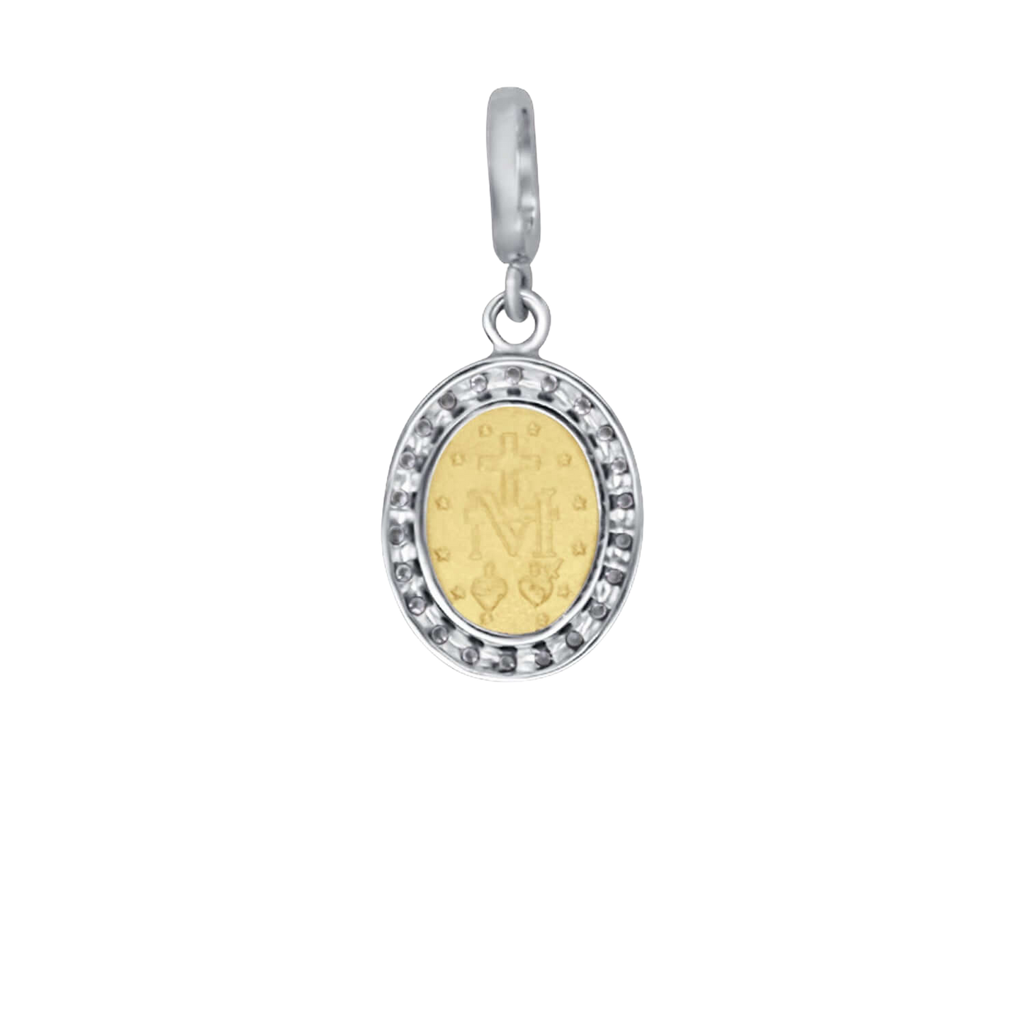MIRACULOUS MEDAL - ZIRCONIA MEDAL - BICOLOR GOLD