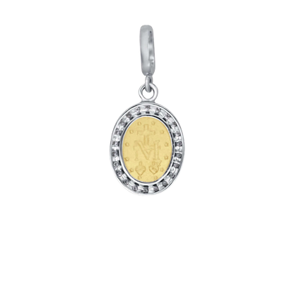 MIRACULOUS MEDAL - ZIRCONIA MEDAL - BICOLOR GOLD