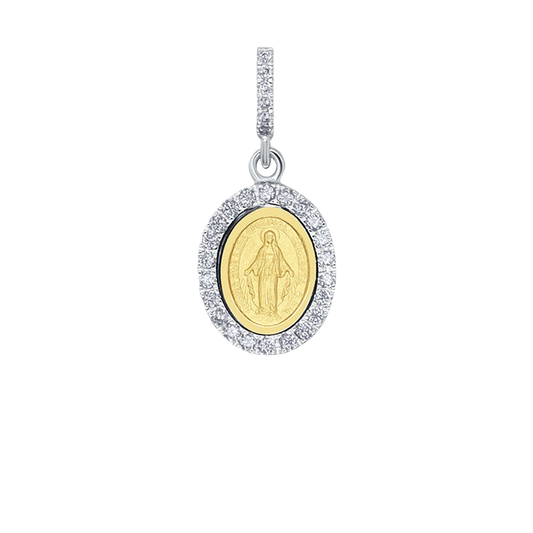 MIRACULOUS MEDAILLE - ZIRKONIA MEDAILLE - BICOLOR GOUD