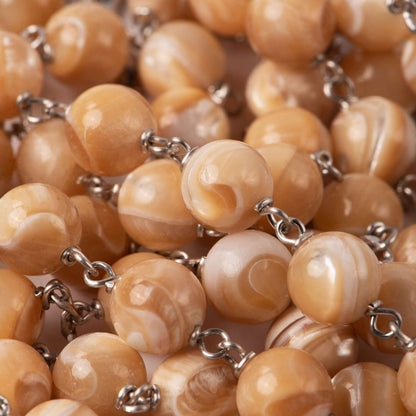 NATURAL MOTHER OF PEARL ROZENKRANS - ZILVER