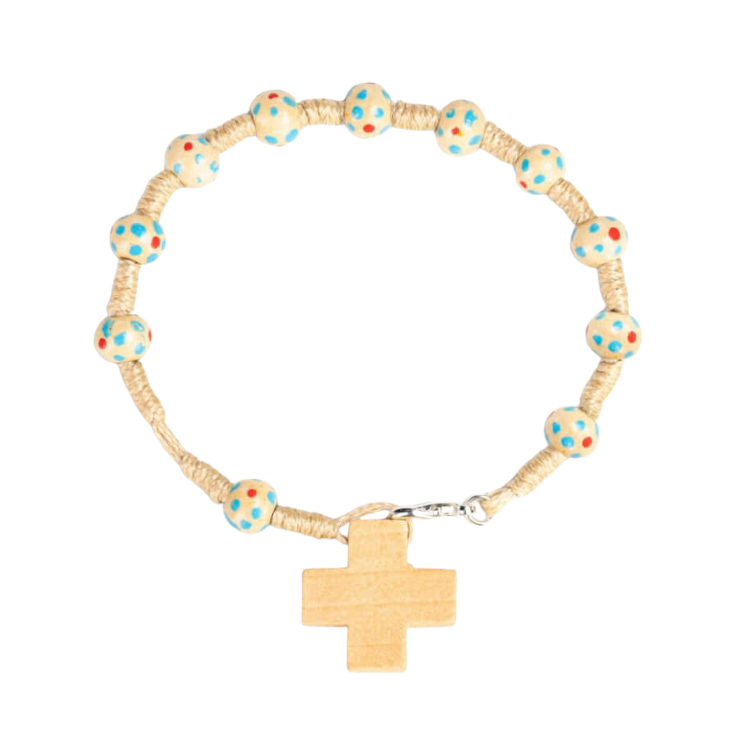 CHILDREN'S ROSARY BRACELET - WOOD - NATURAL