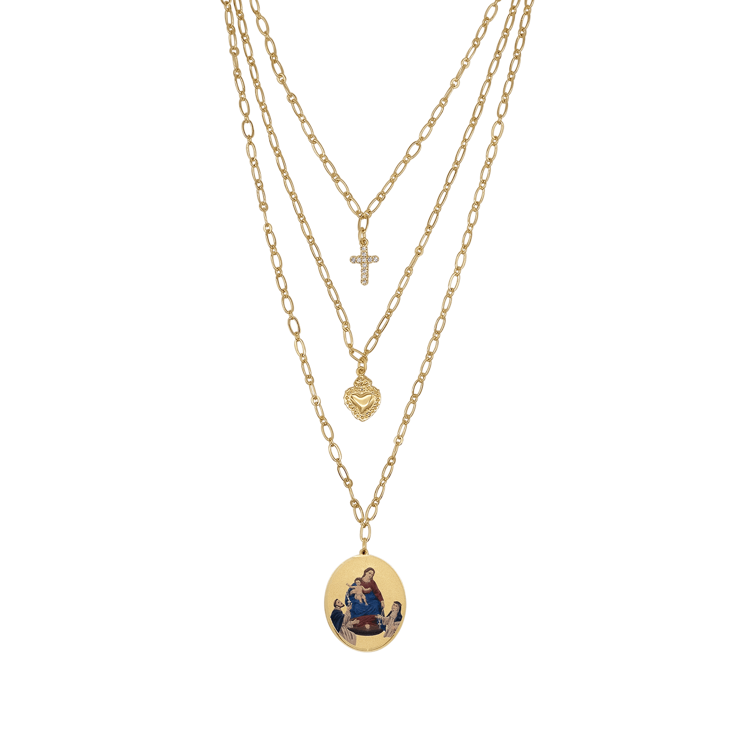 OUR LADY OF POMPEII - LAYERED KETTING