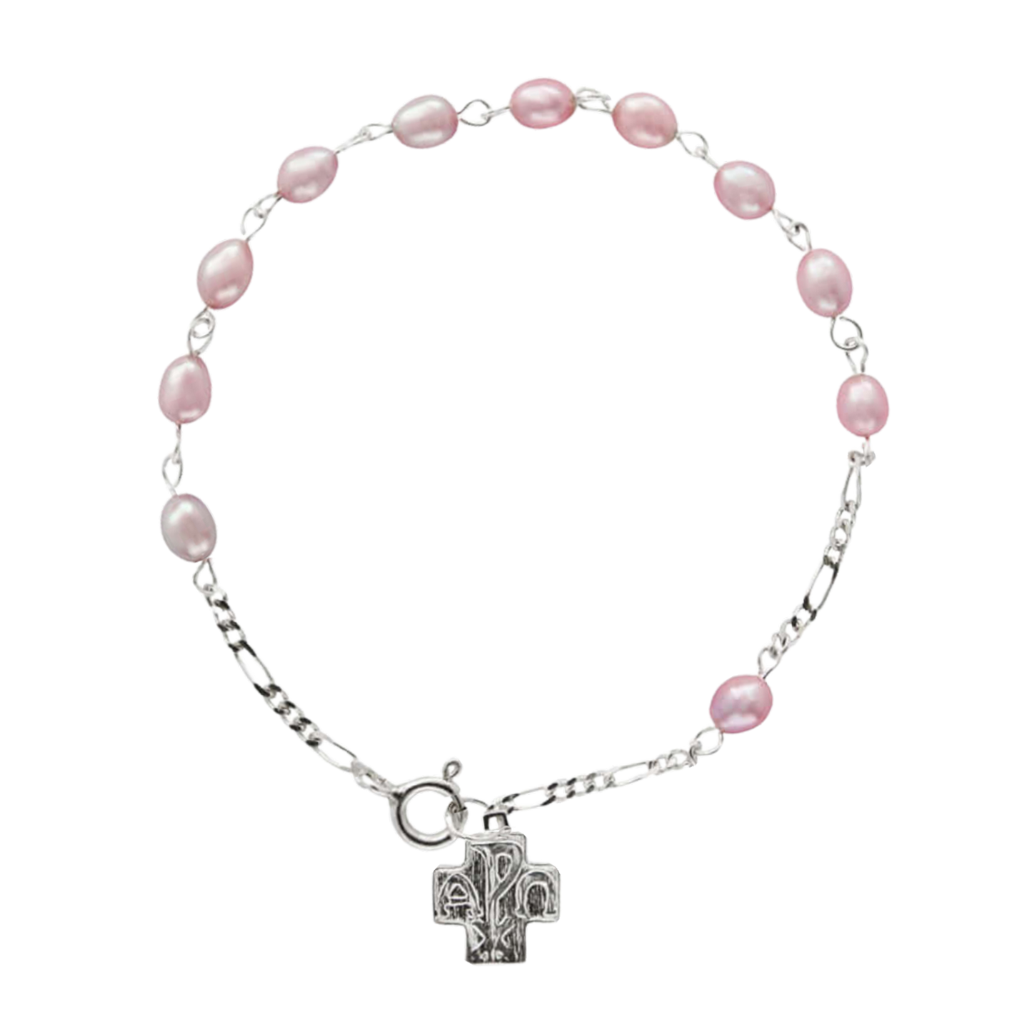 PEARL ROSARY BRACELET - SILVER