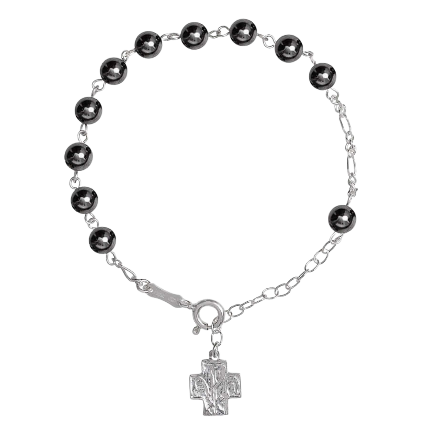 ROSARY BRACELET HEMATITE - SILVER