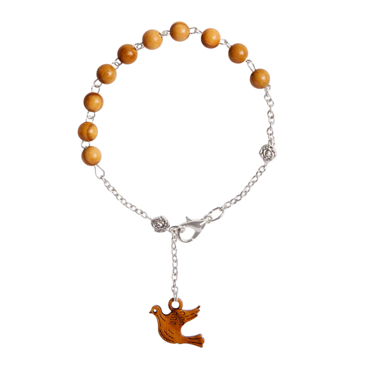 OLIVE ROSARY BRACELET - METAL