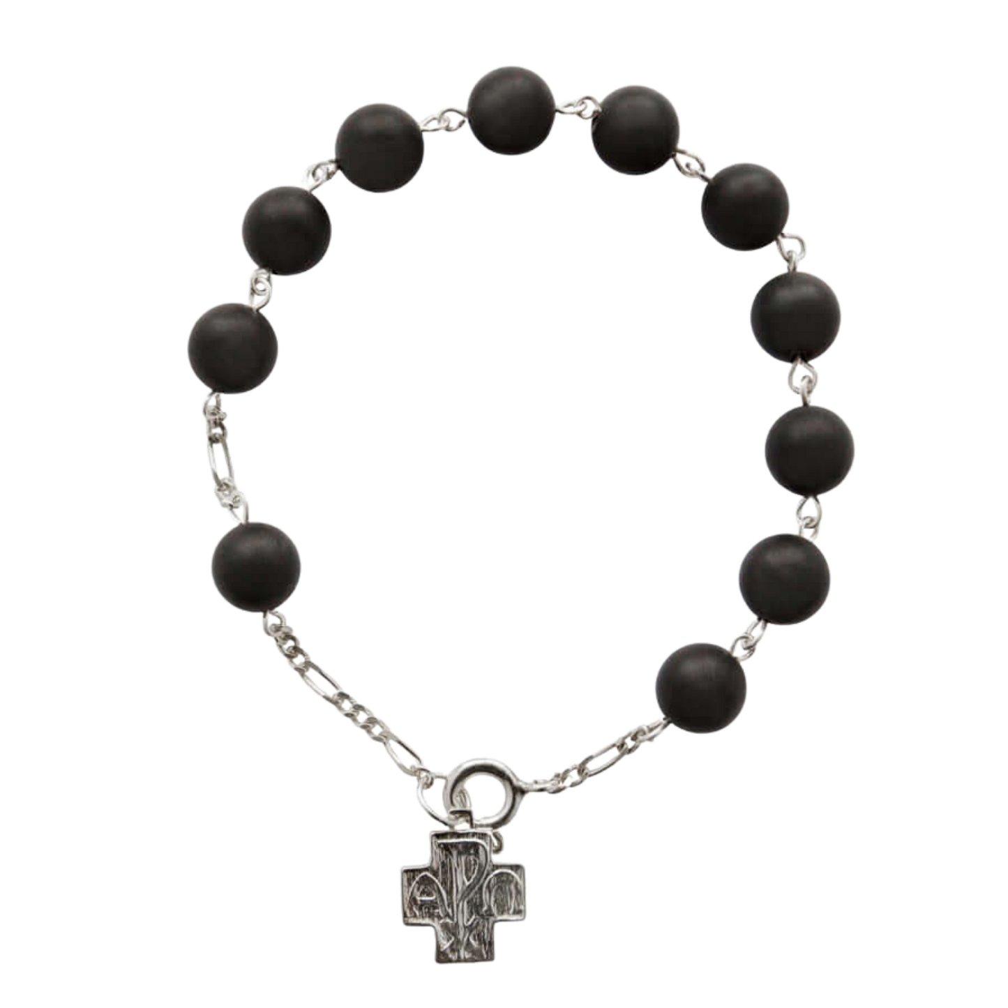 ONYX ROZENKRANS ARMBAND - ZILVER